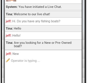BoatChat mobile live chat window