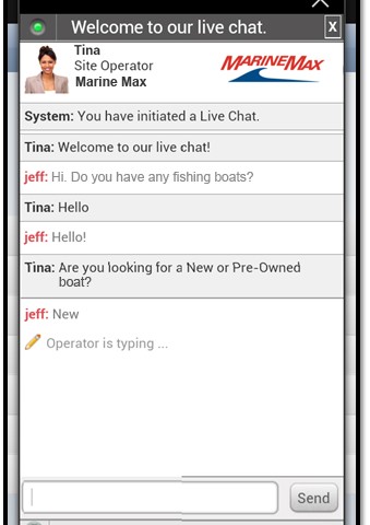 BoatChat mobile live chat window