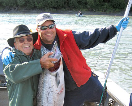 fishing on a boat