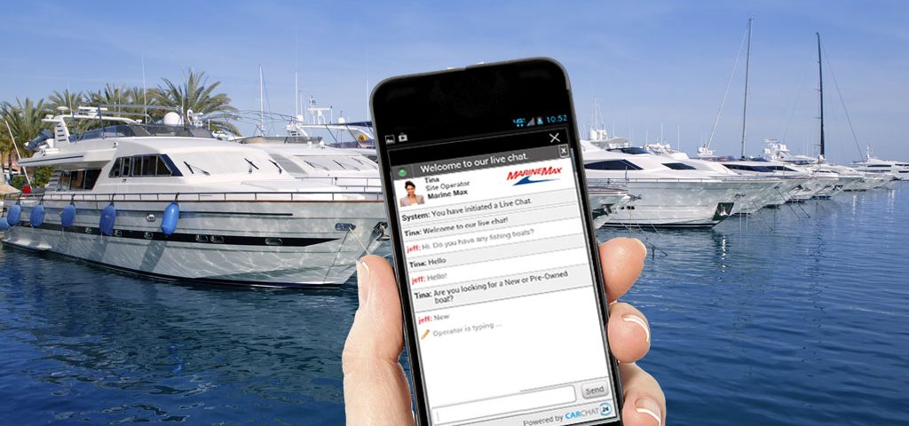 Live chat on boat dealer mobile sites sells more boats